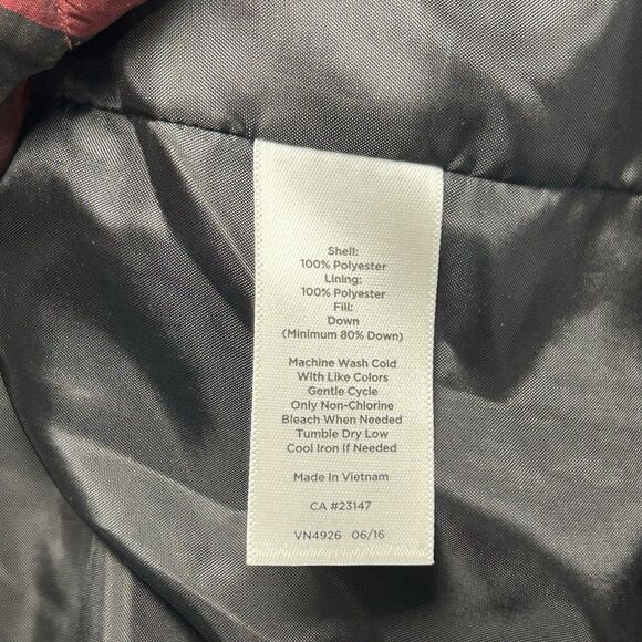 Talbots Red Black Plaid Down Puffer Vest Womens Large Full Zip Pockets - Picture 6 of 7